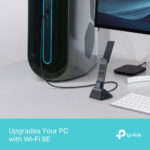 TP-Link Archer TXE70UH AXE5400 Wi-Fi 6E Tri-Band Wireless USB Adapter Black