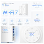 TP-Link Deco BE85 Whole Home Mesh Wi-Fi 7 System Tri-Band 19000 Mbit/s 2-Pack White