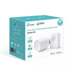 TP-Link Kasa KE100KIT Smart Thermostatic Radiator Valve Starter Kit, White, M30 x 1.5mm, Alexa & Google Assistant