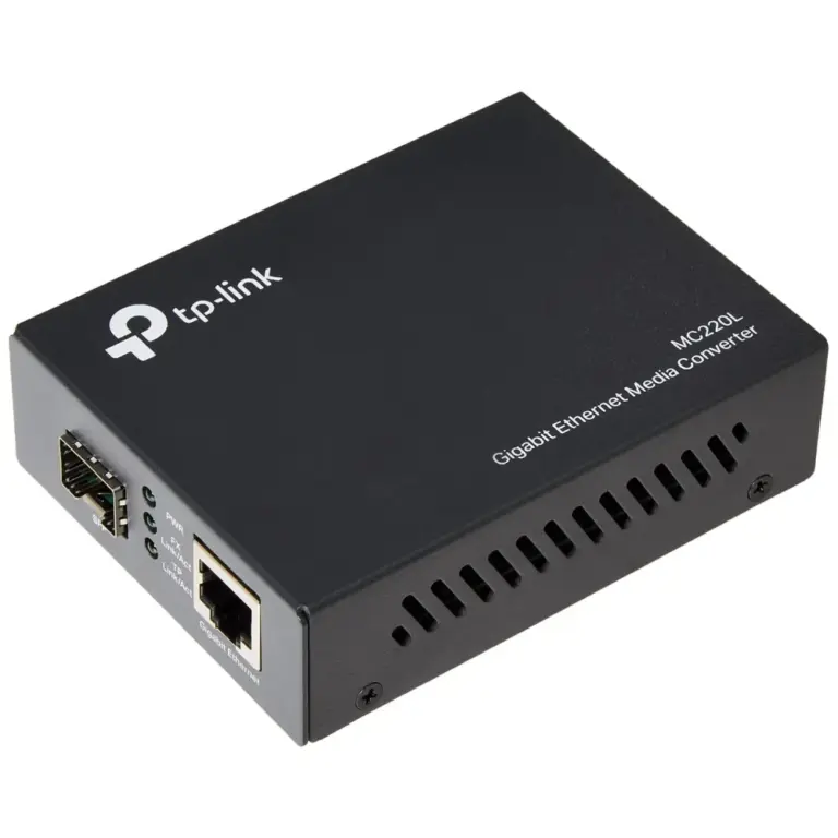 TP-Link MC220L Gigabit SFP Media Converter, IEEE 802.3ab/802.3z, 2 Ports, Black