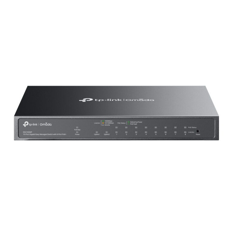 TP-Link Omada 10-Port Gigabit Easy Managed Switch 8 PoE+ 123W Cloud-Managed Black