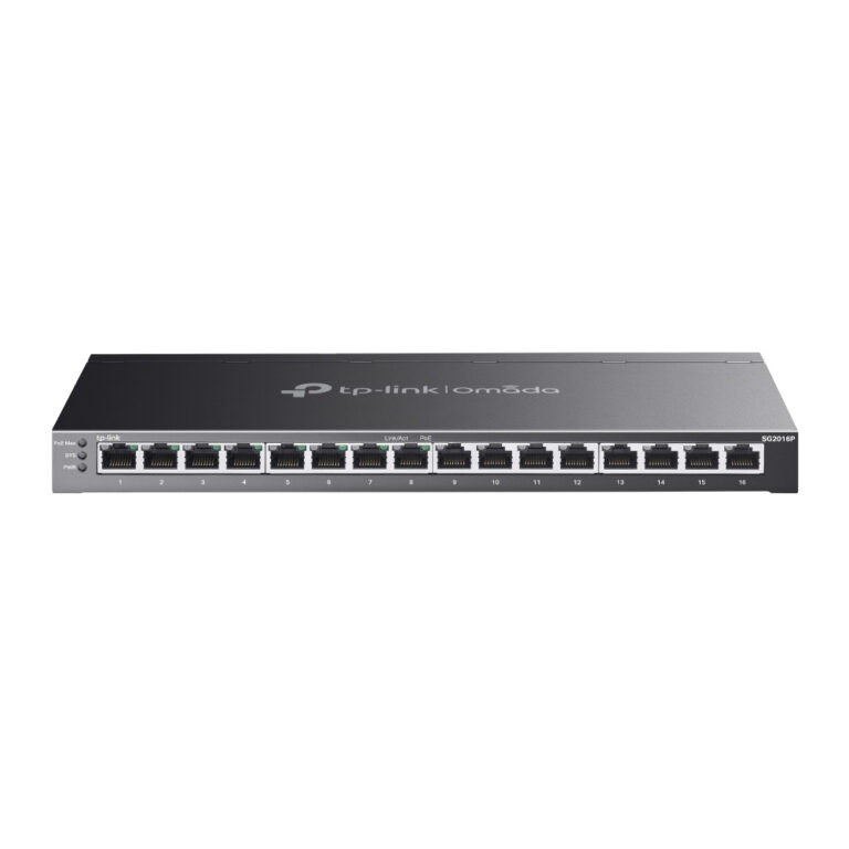 TP-Link Omada 16-Port Gigabit Smart Switch with 8-Port PoE+ L2/L2+ Managed 120W Black