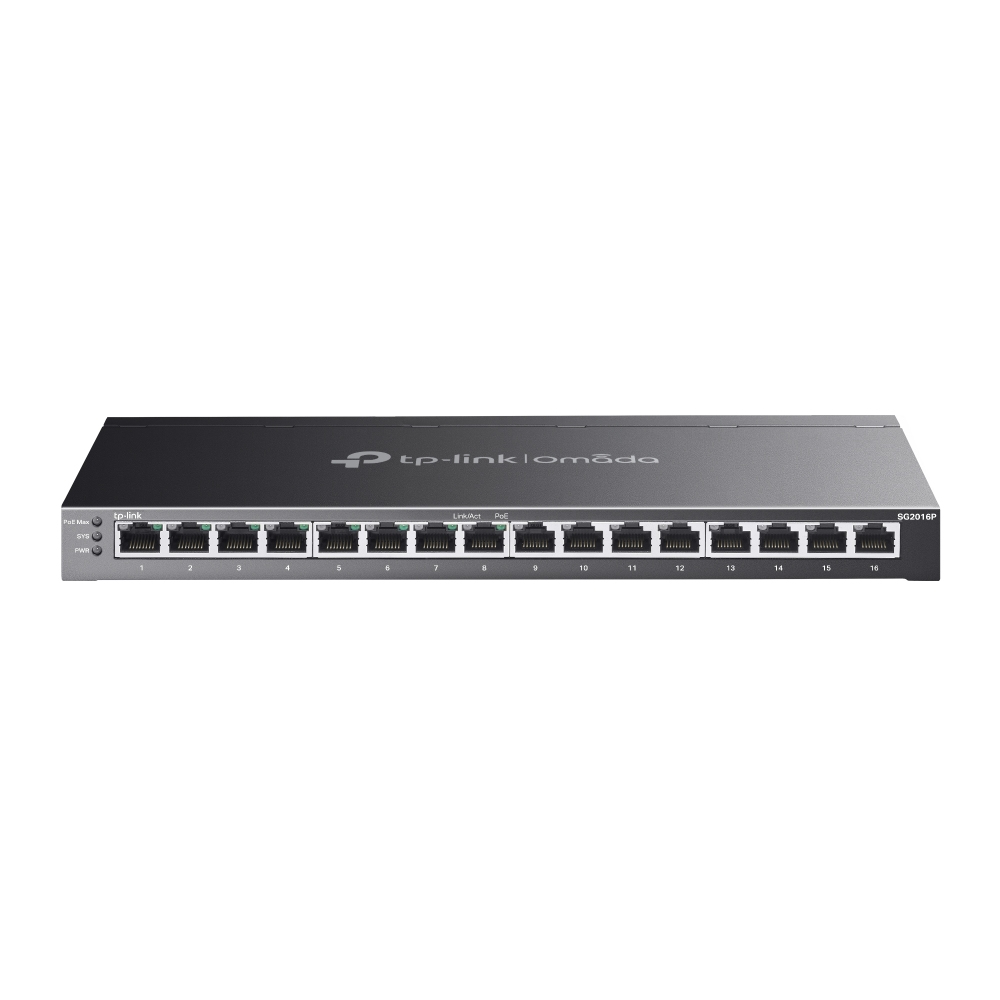 TP-Link Omada 16-Port Gigabit Smart Switch with 8-Port PoE+ L2/L2+ Managed 120W Black TP-Link Omada 16-Port Gigabit Smart Switch with 8-Port PoE+ L2/L2+ Managed 120W Black