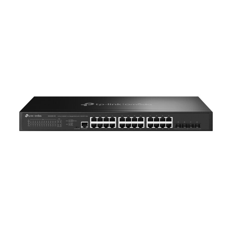 TP-Link Omada 24-Port 2.5GBASE-T L2+ Managed Switch with 4 10GE SFP+ Slots Black
