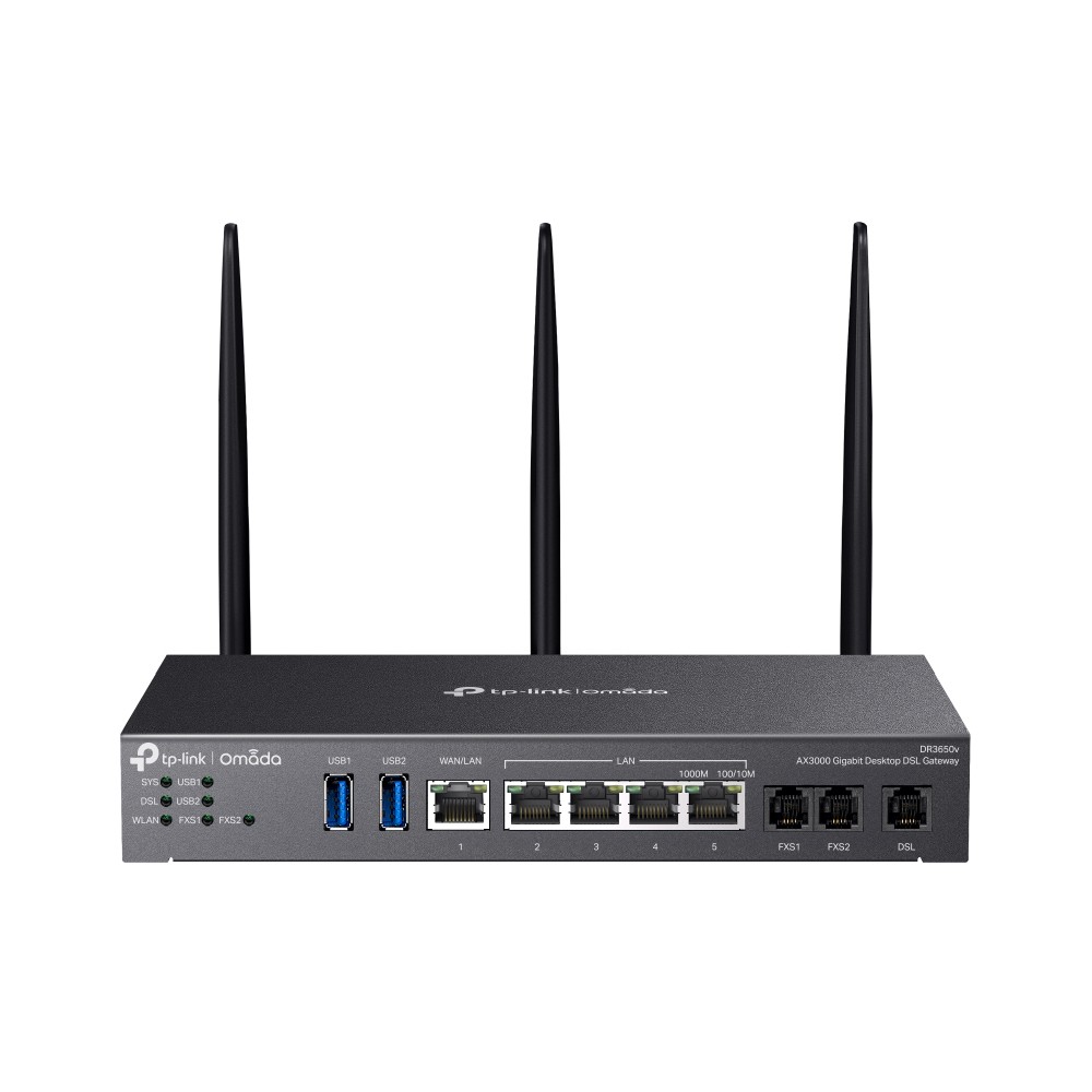 TP-Link Omada DR3220v-4G Wireless Router Gigabit Ethernet Dual-band (2.4/5 GHz) Wi-Fi 6 Black TP-Link Omada DR3220v-4G Wireless Router Gigabit Ethernet Dual-band (2.4/5 GHz) Wi-Fi 6 Black