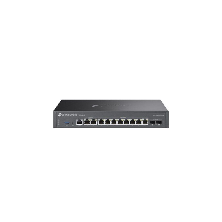TP-Link Omada ER7212PC Multi-Gigabit VPN Router with 2x 2.5GbE, 10x GbE, 80 VPN Tunnels, Rackmount, Black