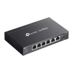 TP-Link Omada ES206GP Managed Gigabit PoE+ Network Switch, 6 Ports, 65W Budget, Black