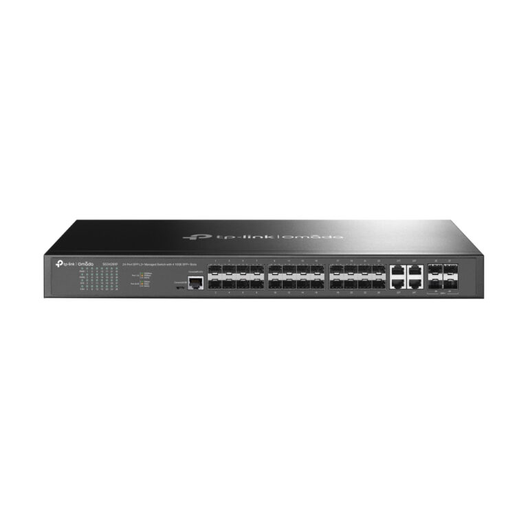 TP-Link Omada L2+ Managed Switch 24x SFP, 4x 10GE SFP+ Slots, Cloud-Managed, Rackmount