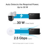 TP-Link Omada POE260S 2.5G PoE+ Injector Adapter 30W Wall Mountable Black