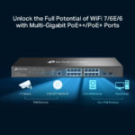 TP-Link Omada SG3218XP-M2 16-Port 2.5G PoE+ L2+ Managed Switch with 2x 10GE SFP+ Slots, 240W Budget