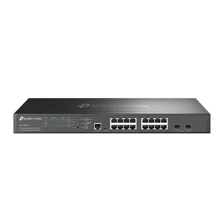 TP-Link Omada SG3218XP-M2 16-Port 2.5G PoE+ L2+ Managed Switch with 2x 10GE SFP+ Slots, 240W Budget