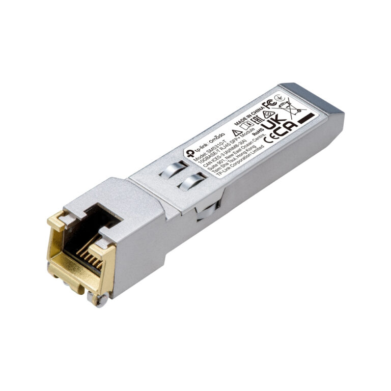 TP-Link Omada SM5310-T 10 Gigabit SFP+ RJ45 Copper Transceiver Module, 100m, Silver