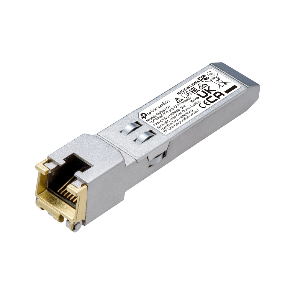 TP-Link Omada SM5310-T 10 Gigabit SFP+ RJ45 Copper Transceiver Module, 100m, Silver TP-Link Omada SM5310-T 10 Gigabit SFP+ RJ45 Copper Transceiver Module, 100m, Silver