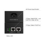 TP-Link POE370S PoE++ Injector Adapter 10 Gigabit Ethernet, 60W, Wall Mountable, Black