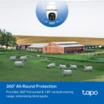 TP-Link Tapo C501GW Outdoor Pan/Tilt 4G LTE IP Camera, 1080p, IP66, Two-Way Audio, White