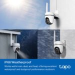 TP-Link Tapo C501GW Outdoor Pan/Tilt 4G LTE IP Camera, 1080p, IP66, Two-Way Audio, White