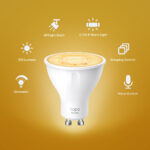 TP-Link Tapo L610 Smart Wi-Fi Spotlight Dimmable GU10 50W Equivalent Bulb 4-Pack White