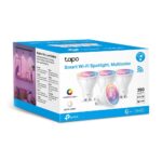 TP-Link Tapo L630 Smart Wi-Fi GU10 Spotlight, Multi-Colour, 350lm, Dimmable, 4 Pack, White
