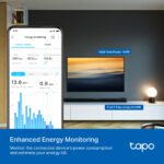 TP-Link Tapo P110M Mini Smart Wi-Fi Plug with Energy Monitoring, 16A, 2990W, UK, White