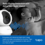 TP-Link Tapo Pan/Tilt Home Security Wi-Fi Camera 2K 3MP Indoor Spherical White Black