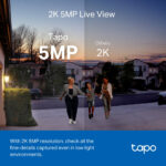 TP-Link Tapo Smart Video Doorbell Camera Kit 2K 5MP Wireless Black White