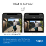 TP-Link Tapo Smart Video Doorbell Camera Kit 2K 5MP Wireless Black White