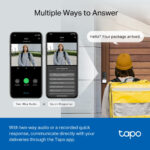 TP-Link Tapo Smart Video Doorbell Camera Kit 2K 5MP Wireless Black White