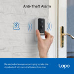 TP-Link Tapo Smart Video Doorbell Camera Kit 2K 5MP Wireless Black White