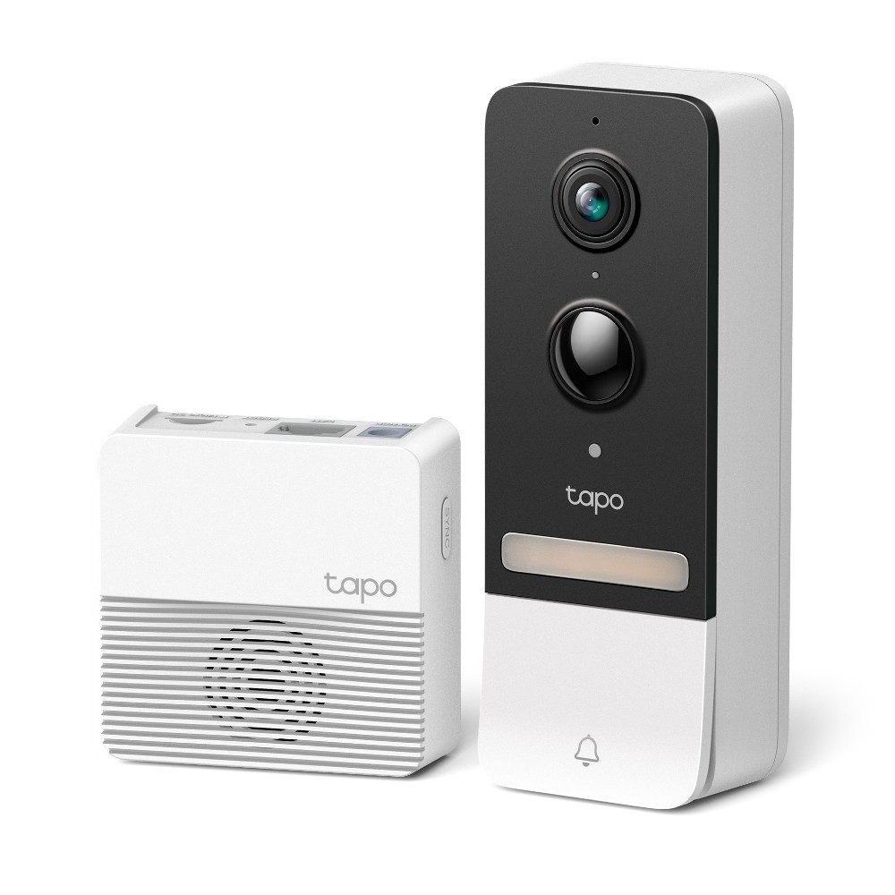 TP-Link Tapo Smart Video Doorbell Camera Kit 2K 5MP Wireless Black White TP-Link Tapo Smart Video Doorbell Camera Kit 2K 5MP Wireless Black White