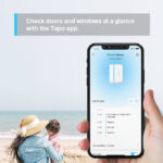 TP-Link Tapo T110 Smart Contact Sensor, Wireless, Door/Window, 922 MHz, White