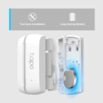 TP-Link Tapo T110 Smart Contact Sensor, Wireless, Door/Window, 922 MHz, White