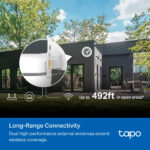 TP-Link Tapo TC43 V2 Spherical IP Security Camera 5MP 3K 30fps Wi-Fi 6 IP66 Black & White