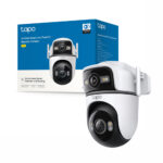 TP-Link Tapo TC47 Outdoor Dual Lens Pan/Tilt Security Camera Wi-Fi 6 Gigabit Ethernet 2304 x 1296 Black White