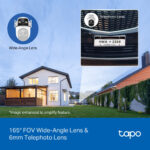 TP-Link Tapo TC47 Outdoor Dual Lens Pan/Tilt Security Camera Wi-Fi 6 Gigabit Ethernet 2304 x 1296 Black White