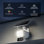 TP-Link Tapo TC50K Floodlight Pan/Tilt 2K 3MP Solar-Powered Outdoor Security Camera Kit White