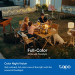 TP-Link Tapo TC50K Floodlight Pan/Tilt 2K 3MP Solar-Powered Outdoor Security Camera Kit White