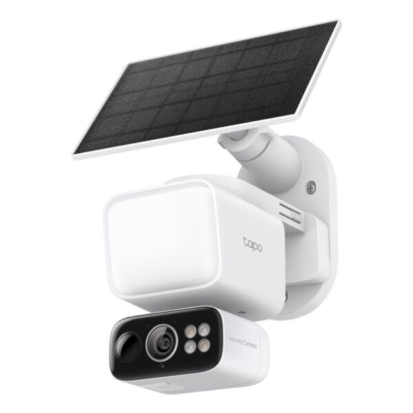 TP-Link Tapo TC50K Floodlight Pan/Tilt 2K 3MP Solar-Powered Outdoor Security Camera Kit White