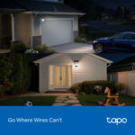 TP-Link Tapo TC50K Floodlight Pan/Tilt 2K 3MP Solar-Powered Outdoor Security Camera Kit White
