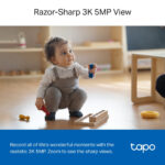 TP-Link Tapo TC74 Bulb IP Security Camera 5MP 2880x1620 Wireless Indoor Pan/Tilt Black/White