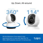 TP-Link Tapo TC74 Bulb IP Security Camera 5MP 2880x1620 Wireless Indoor Pan/Tilt Black/White