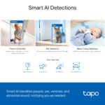 TP-Link Tapo TC74 Bulb IP Security Camera 5MP 2880x1620 Wireless Indoor Pan/Tilt Black/White