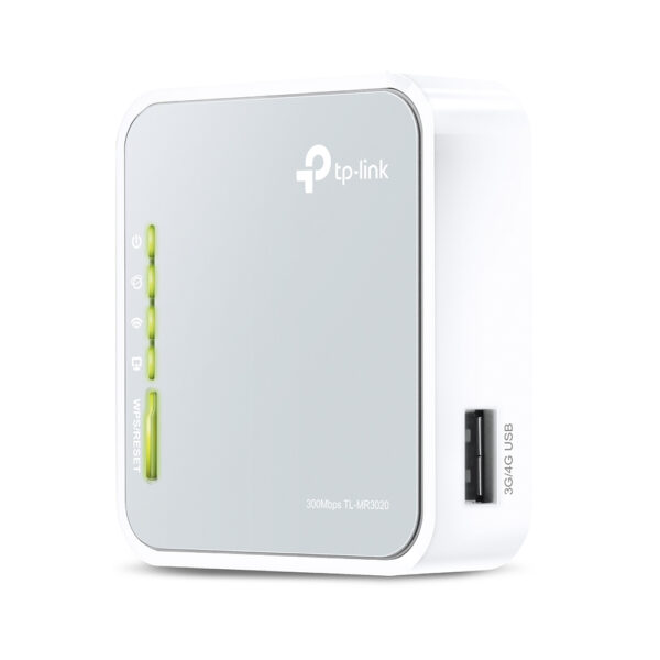TP-Link TL-MR3020 Portable 4G Wireless N Router Single-band 2.4 GHz Fast Ethernet Silver, White