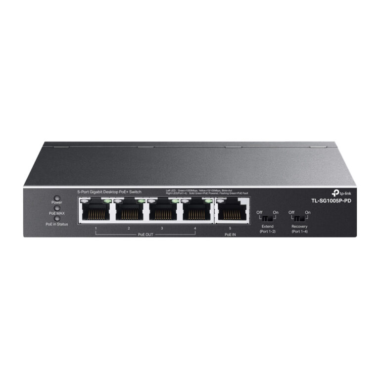 TP-Link TL-SG1005P-PD 5 Port Gigabit PoE++ Network Switch with 66W Budget & QoS Black