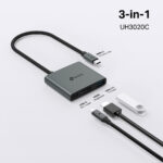 TP-Link UH3020C 3-in-1 USB-C Hub with 4K HDMI, 100W PD, 5 Gbps USB-A, Grey