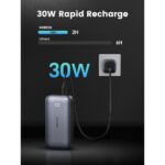 Ugreen 10000mAh Mini Power Bank Quick Charging 30W Grey USB-C and USB-A Ports