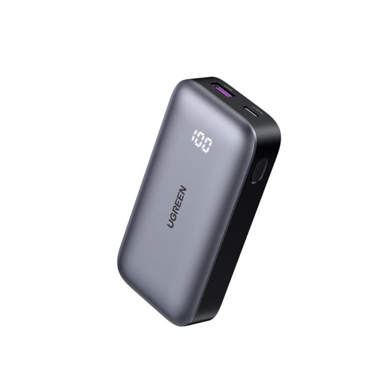 Ugreen 10000mAh Mini Power Bank Quick Charging 30W Grey USB-C and USB-A Ports