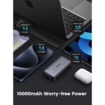 Ugreen 10000mAh Mini Power Bank Quick Charging 30W Grey USB-C and USB-A Ports