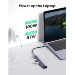 Ugreen 10919 USB-C 5-in-1 Docking Station with HDMI 4K, 2x USB 3.0, Ethernet, 100W PD - Grey