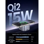 Ugreen 2-in-1 Qi2 Magnetic Foldable 15W Wireless Charging Station for iPhone, Headset, Smartwatch - Grey