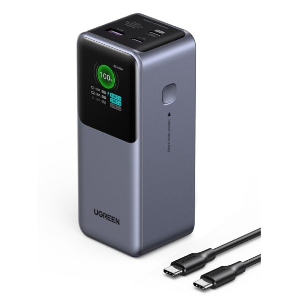 Ugreen 20000mAh Power Bank 130W USB-C Fast Charging for Laptop/Smartphone Grey